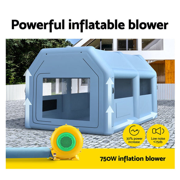 Giantz Inflatable Spray Booth 4X3M Car Paint Tent Filter System Blower - RnR Galore