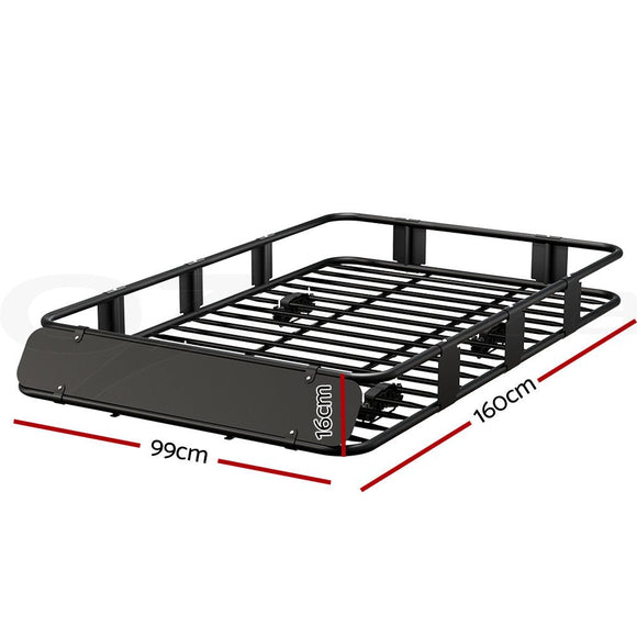 Giantz Universal Car Roof Rack Basket Luggage Vehicle Cargo Carrier 160cm Black - RnR Galore