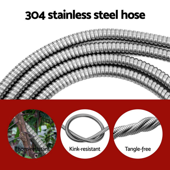 Giantz Water Hose Stainless Steel 30M with Spray Nozzle - RnR Galore