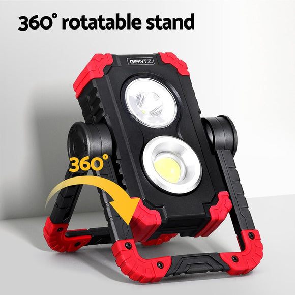 Giantz Work Light Rechargeable Torch USB Cordless LED Lamp Rotation Folding - RnR Galore