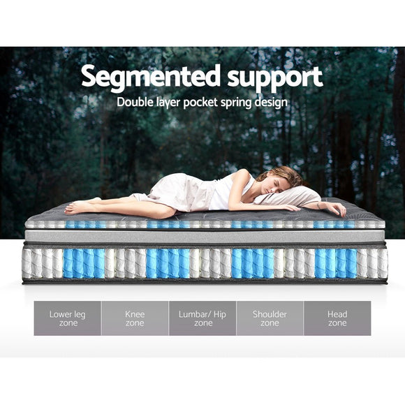 Giselle Bedding 34cm Mattress Double Layer Pocket Spring Queen - RnR Galore