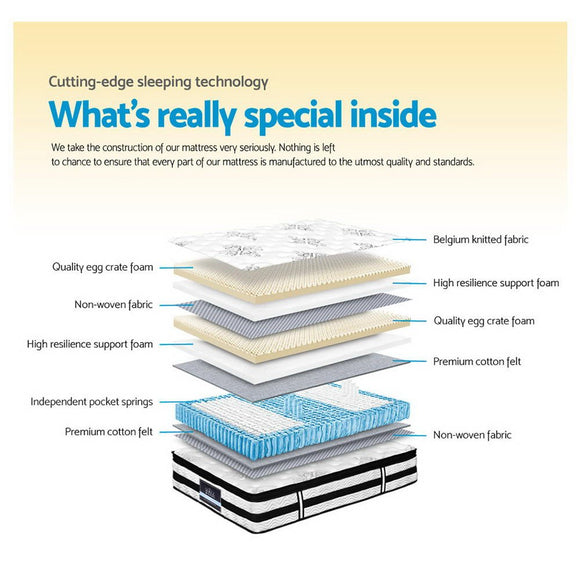 Giselle Bedding 34cm Mattress Euro Top Pocket Spring King - RnR Galore