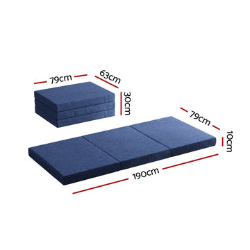 Giselle Bedding Foldable Mattress Folding Foam Single Blue - RnR Galore