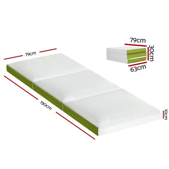 Giselle Bedding Foldable Mattress Folding Foam Trifold Green - RnR Galore