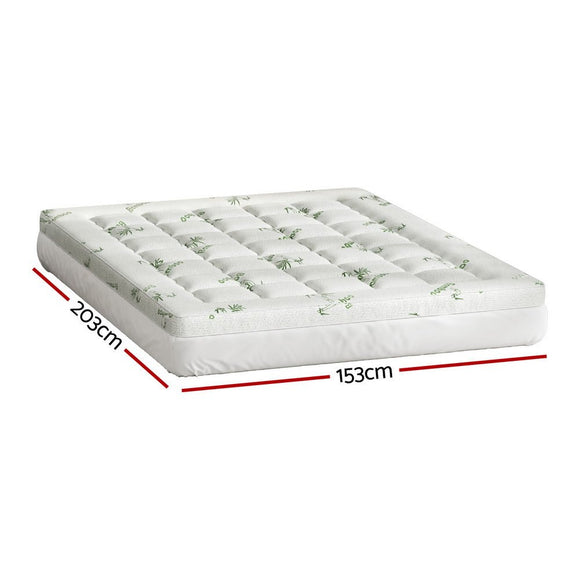 Giselle Bedding Mattress Topper Pillowtop Bamboo 7.5cm Queen - RnR Galore
