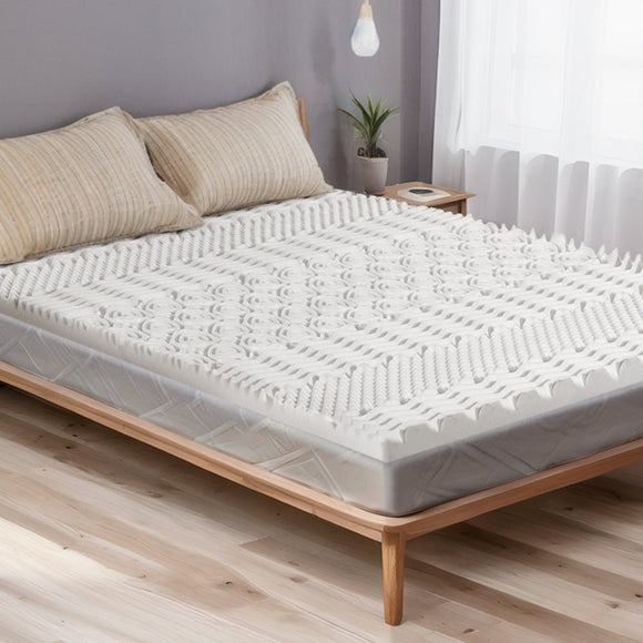 Giselle Bedding Memory Foam Mattress Topper 7 - Zone Airflow Pad 8cm Double White - RnR Galore