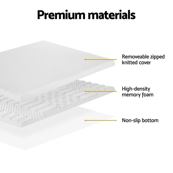 Giselle Bedding Memory Foam Mattress Topper 7 - Zone Airflow Pad 8cm Queen White - RnR Galore