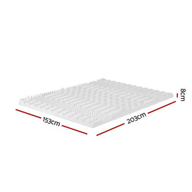 Giselle Bedding Memory Foam Mattress Topper 7 - Zone Airflow Pad 8cm Queen White - RnR Galore