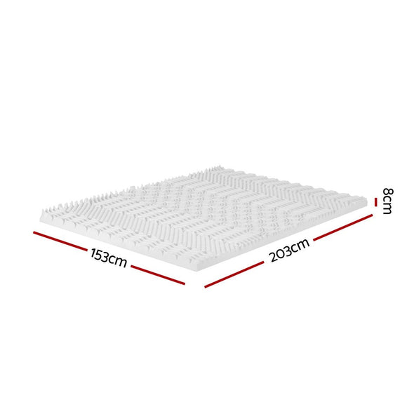Giselle Bedding Memory Foam Mattress Topper 7 - Zone Airflow Pad 8cm Queen White - RnR Galore