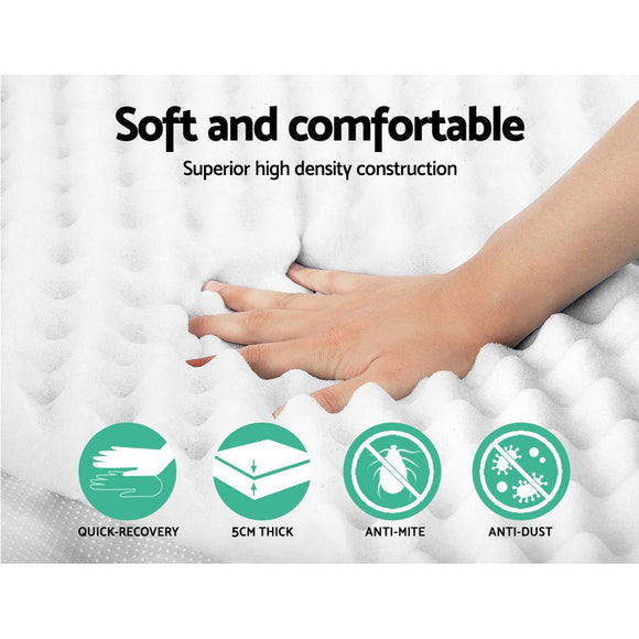 Giselle Bedding Memory Foam Mattress Topper Egg Crate 5cm King - RnR Galore