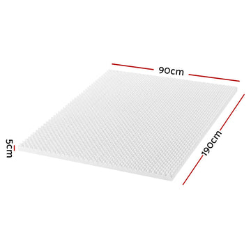 Giselle Bedding Memory Foam Mattress Topper Egg Crate 5cm Single - RnR Galore
