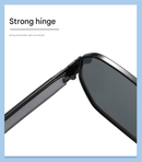 Gold Frame and Black Grey Lenses Modern Retro Geometric Sunglasses - Chic Metal Frame with UV400 Lenses and Black PU Leather Protective Case - RnR Galore