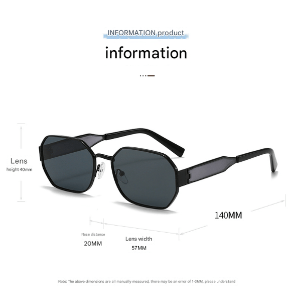 Gold Frame and Black Grey Lenses Modern Retro Geometric Sunglasses - Chic Metal Frame with UV400 Lenses and Black PU Leather Protective Case - RnR Galore