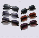Gold Frame and Pink Grey Lenses Modern Retro Geometric Sunglasses - Chic Metal Frame with UV400 Lenses and Black PU Leather Protective Case - RnR Galore