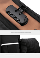 Gray Gold Modern Anti - Theft Sling Bag for Men - Crossbody Backpack with USB Port & Combination Lock - RnR Galore