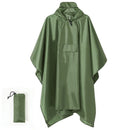 Green 3 - in - 1 Multifunctional Outdoor Rain Poncho - Ground Mat & Shelter - Lightweight & Waterproof for Hiking & Camping - RnR Galore