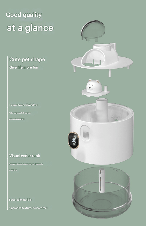 Green Adorable Space Capsule Humidifier - Portable USB Cool Mist Maker with LED Display & Ambient Night Light - RnR Galore