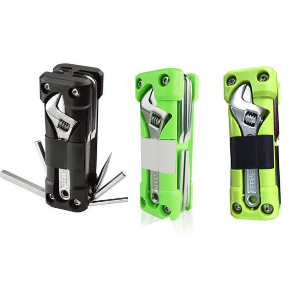 Green Compact 16 - in - 1 Bicycle & Motorcycle Repair Multi - Tool with Adjustable Wrench & Socket Set - RnR Galore