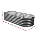 Green Fingers 3 Pcs Raised Garden Bed Kit Oval Galvanized Steel Planter Boxes 160x80x42cm, Heavy Duty Metal Elevated Garden Bed for Vegetables Flowers Herbs, with Safety Edging, Gloves & Pegs Included - RnR Galore