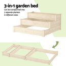 Green Fingers 3 - Tier Wooden Raised Garden Bed Elevated Ground Vegetable Planter Box - RnR Galore