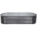 Green Fingers 4 Pcs Raised Garden Bed Kit Oval Galvanized Steel Planter Boxes 160x80x42cm, Heavy Duty Metal Elevated Garden Bed for Vegetables Flowers Herbs, with Safety Edging, Gloves & Pegs Included - RnR Galore