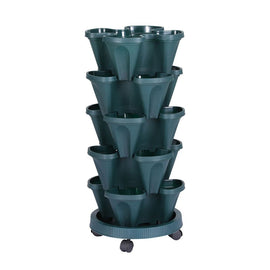 Green Fingers Garden Bed 5 Tier Vertical Garden Strawberry Stackable Planters Herbs Petunias - RnR Galore