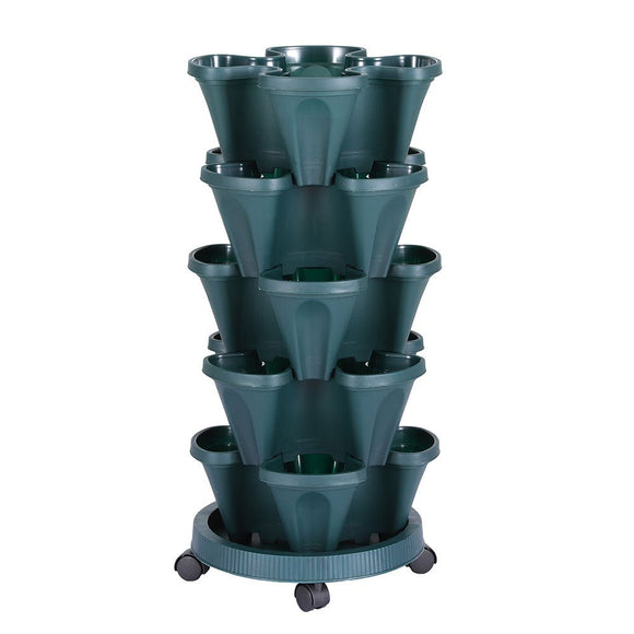 Green Fingers Garden Bed 5 Tier Vertical Garden Strawberry Stackable Planters Herbs Petunias - RnR Galore