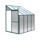 Green Fingers Greenhouse 2.52x1.27x2.13M Lean - to Aluminium Polycarbonate Green House Garden Shed - RnR Galore