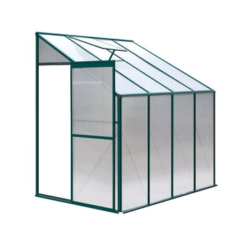 Green Fingers Greenhouse 2.52x1.27x2.13M Lean - to Aluminium Polycarbonate Green House Garden Shed - RnR Galore
