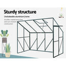 Green Fingers Greenhouse 2.52x1.27x2.13M Lean - to Aluminium Polycarbonate Green House Garden Shed - RnR Galore