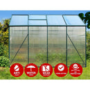 Green Fingers Greenhouse 2.52x1.9x1.83M Aluminium Polycarbonate Green House Garden Shed - RnR Galore