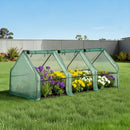 Green Fingers Mini Greenhouse 240x90x90cm Steel Frame PE Cover Outdoor Shelter - RnR Galore