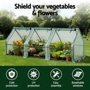 Green Fingers Mini Greenhouse 240x90x90cm Steel Frame PE Cover Outdoor Shelter - RnR Galore