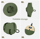 Green Foldable Waterproof Bucket Hat Packable Sun Cap Wide Brim with Adjustable Drawstring for Fishing Camping and Hiking - RnR Galore