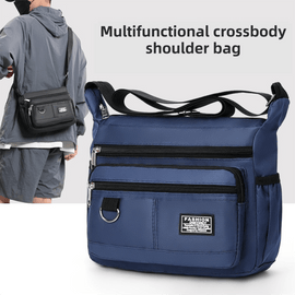 Green Men's Waterproof Oxford Cloth Crossbody Bag - Durable Anti - Theft Shoulder Backpack for Business, Travel & 10 - inch Tablet - RnR Galore
