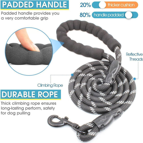 Grey 3 - in - 1 Tangle - Free Dog Leash for 1 - 3 Dogs - Heavy Duty Bungee Coupler with Reflective Stitching & Padded Handle - RnR Galore