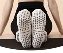 Grey (3 - Pack) Unisex Striped Non - Slip Grip Socks - Cotton Crew Socks for Yoga, Pilates & Home Workouts - RnR Galore