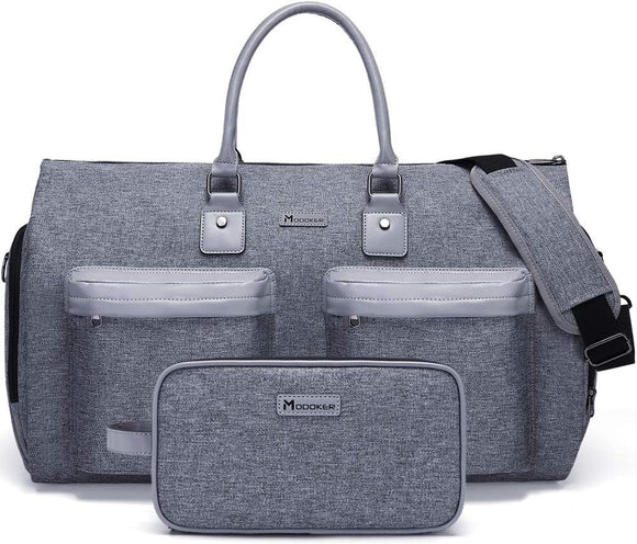 Grey 45L Garment Duffel Bag - Men's Travel Suit Bag - Carry On Weekender - RnR Galore
