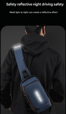 Grey and Brown Men's Anti - Theft Crossbody Sling Bag with USB Charging Port & Combination Lock - RnR Galore