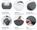 Grey Ergonomic Memory Foam U - Shaped Seat Cushion - Breathable Orthopedic Pressure Relief Pillow with ZIpper Cover & Handle (45 x 36 CM) - RnR Galore