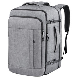 Grey Expandable 17 - Inch Laptop Travel Backpack with USB Port - Durable TSA Friendly Carry - on Luggage Bag - RnR Galore