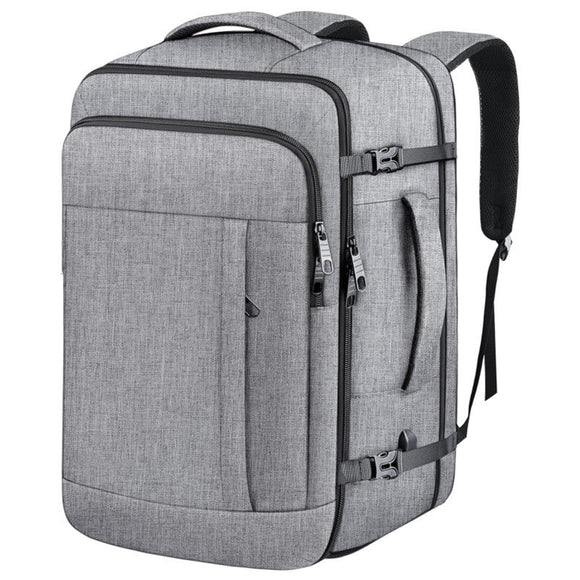 Grey Expandable 17 - Inch Laptop Travel Backpack with USB Port - Durable TSA Friendly Carry - on Luggage Bag - RnR Galore