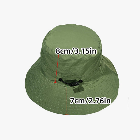 Grey Foldable Waterproof Bucket Hat Packable Sun Cap Wide Brim with Adjustable Drawstring for Fishing Camping and Hiking - RnR Galore