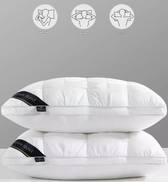 Grey Luxury Adjustable Bed Pillow Set (2 - Pack) - Hotel Quality Down Alternative for Ultimate Neck Support & Comfort - RnR Galore
