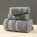 Grey Premium 3 - Piece 100% Cotton Towel Set - Ultra Soft, Absorbent & Quick - Dry for Bathroom - RnR Galore