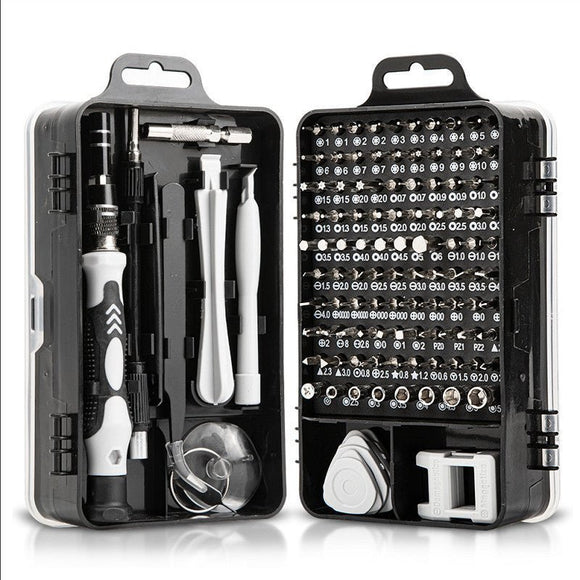 Grey Professional 115 - in - 1 Precision Screwdriver Set - Magnetic Repair Tool Kit for PC, Laptop, Phone & Electronics - RnR Galore