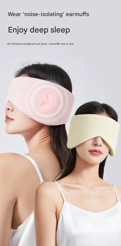 Grey Reversible All - Season Sleep Mask - Cooling & Warming with Sound Muffling Ear Covers Function - RnR Galore