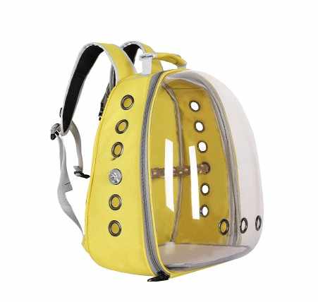 Grey Stylish Transparent PVC Pet Carrier Backpack - Large Capacity, Multi - Use for Birds & Cats(Including Wooden Stick) - RnR Galore