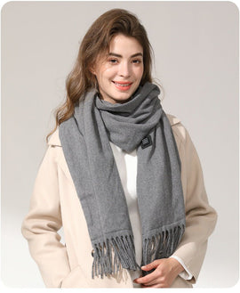 Grey USB Electric Heated Scarf - 3 - Level Heat Setting Winter Neck Warmer - RnR Galore