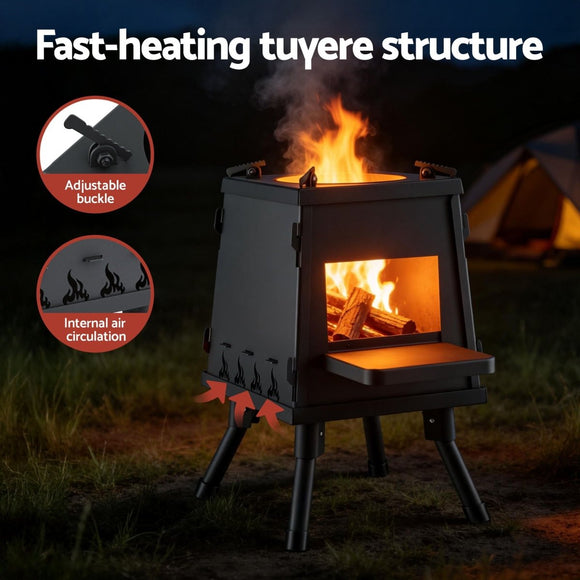 Grillz Fire Pit BBQ Portable Outdoor Fireplace Metal Camping Stove for Boiling Water, BBQ, Picnics - RnR Galore